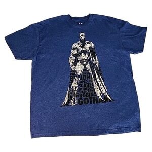 DC Comics Batman Black Knight Gotham Men's 2XL Graphic Blue Short Sleeve TShirt